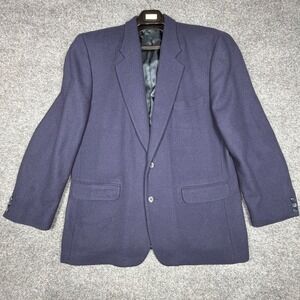 Perry Ellis Mens 44 XL Navy 100% Wool Sport Coat Blazer 2 Button